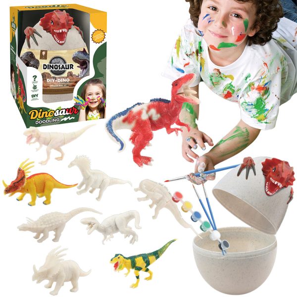 Egg pack diy assembly dinosaur mini block toy for painting children