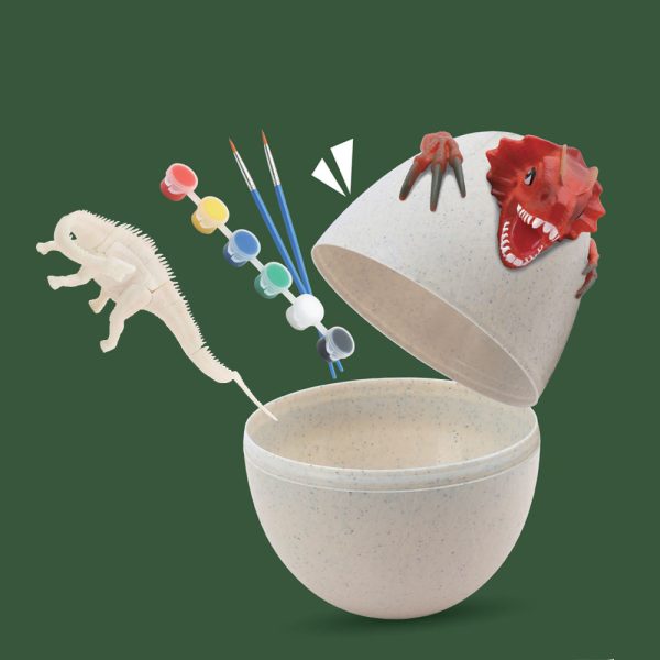Egg pack diy assembly dinosaur mini block toy for painting children