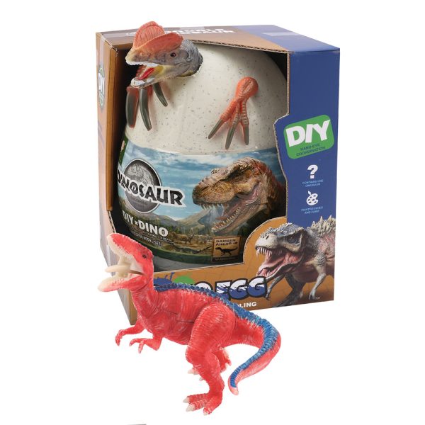 Cute big egg pack DIY building 3d small dinosaur block plastic toy for painting