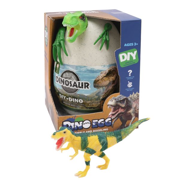 Cute big egg pack DIY building 3d small dinosaur block plastic toy for painting