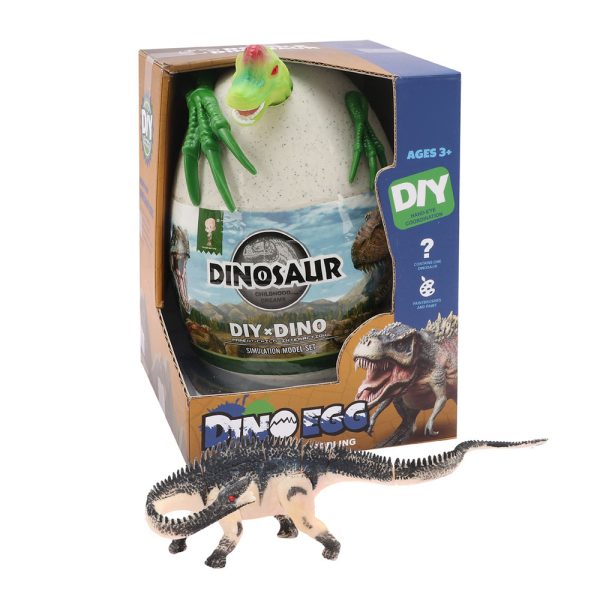Cute big egg pack DIY building 3d small dinosaur block plastic toy for painting