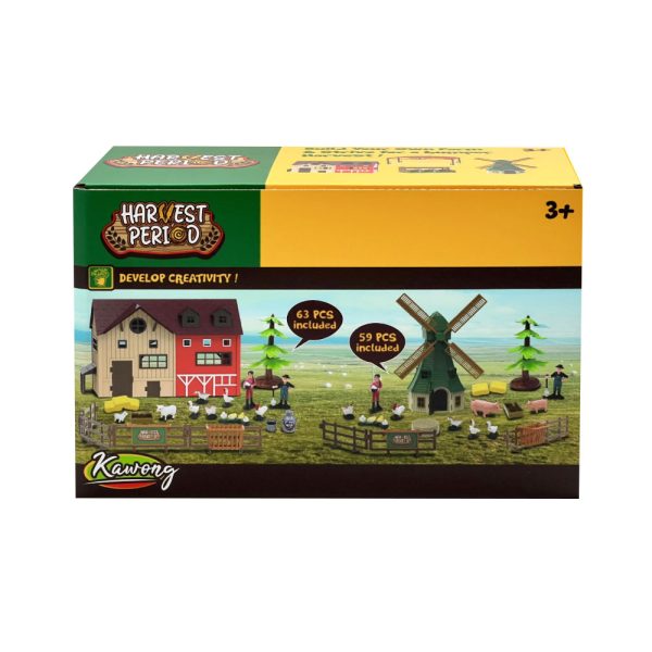 63pcs Poultry duck goose chicken farmer model plastic diy simulation farm house toy with animal