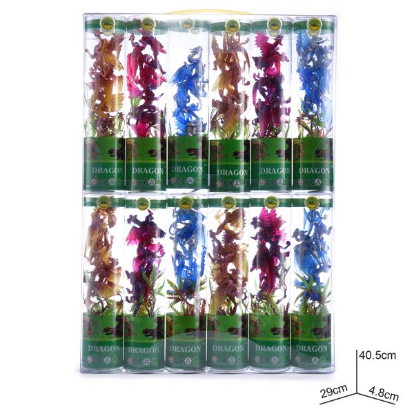 Myth statue series toy plastic mini dragon figurines in clear tube