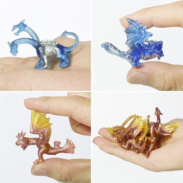 Myth statue series toy plastic mini dragon figurines in clear tube