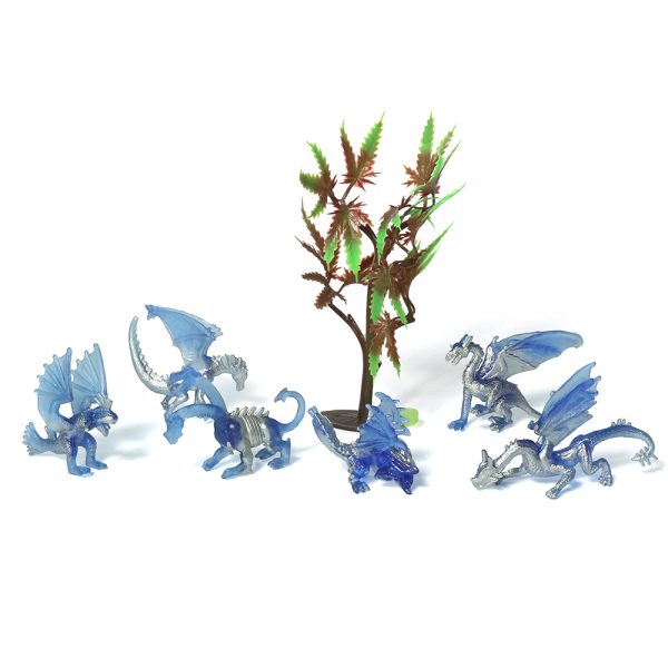 Myth statue series toy plastic mini dragon figurines in clear tube