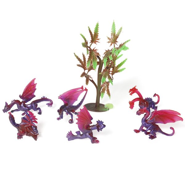 Myth statue series toy plastic mini dragon figurines in clear tube