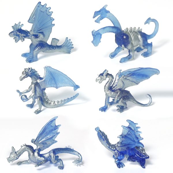 Myth statue series toy plastic mini dragon figurines in clear tube