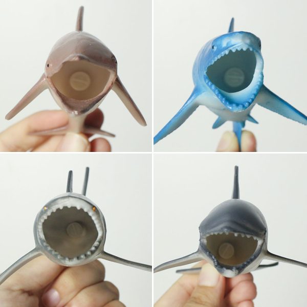 5inches plastic sea animal model toy hollow sharks for drinks
