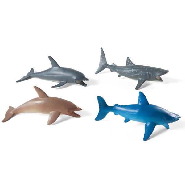 5inches plastic sea animal model toy hollow sharks for drinks