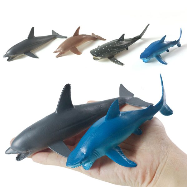 5inches plastic sea animal model toy hollow sharks for drinks