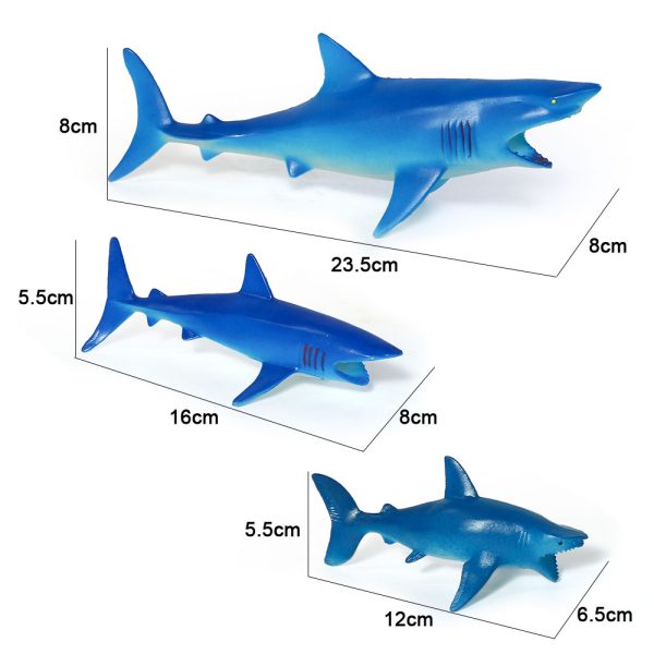 5inches plastic sea animal model toy hollow sharks for drinks