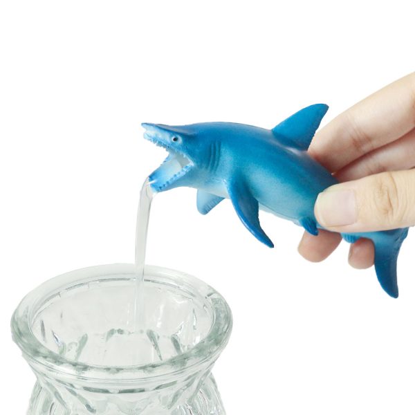 5inches plastic sea animal model toy hollow sharks for drinks