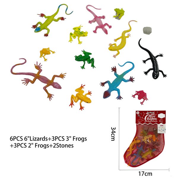 mesh bag pack christmas theme gift toy plastic animal dinosaur reptile small toy