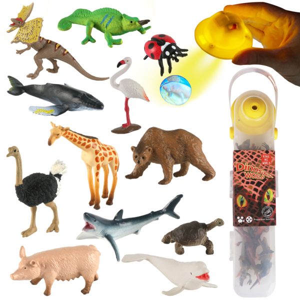 With projection realistic plastic animal dinosaur model mini figure toys 5cm