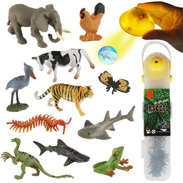 With projection realistic plastic animal dinosaur model mini figure toys 5cm