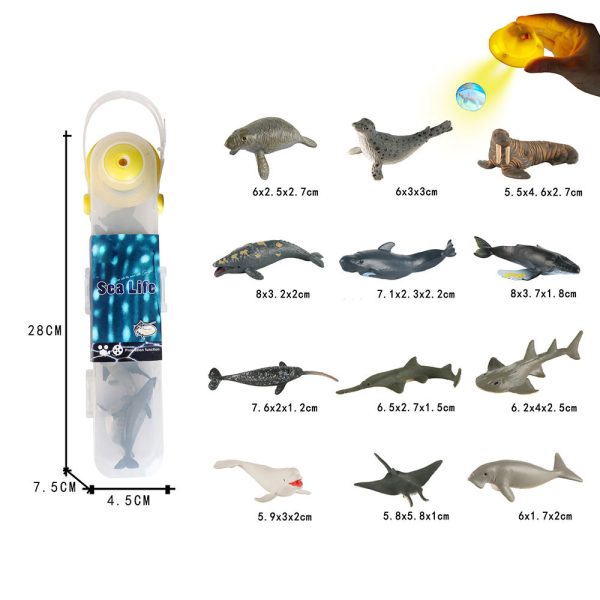 With projection realistic plastic animal dinosaur model mini figure toys 5cm