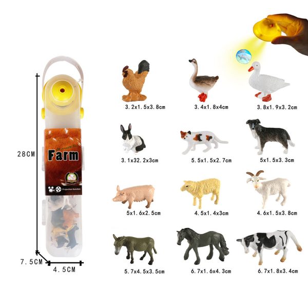 With projection realistic plastic animal dinosaur model mini figure toys 5cm