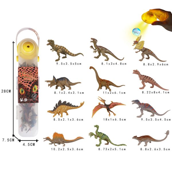 With projection realistic plastic animal dinosaur model mini figure toys 5cm
