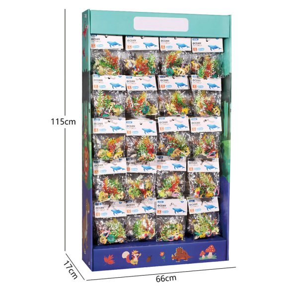Display rack pack 120pcs  cheap small plastic animal mini toy