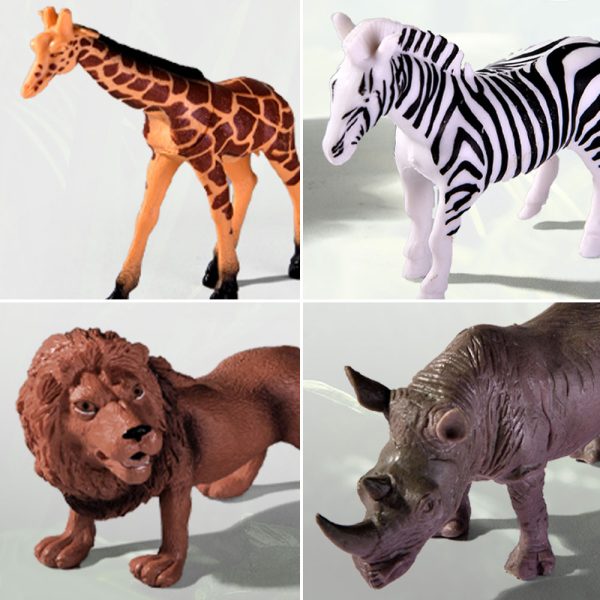 19pcs pvc hollow lion zebra model plastic wild animal toy tiger