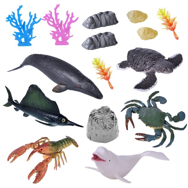 6.3 inches barrel plastic bucket pvc hollow sea animal model