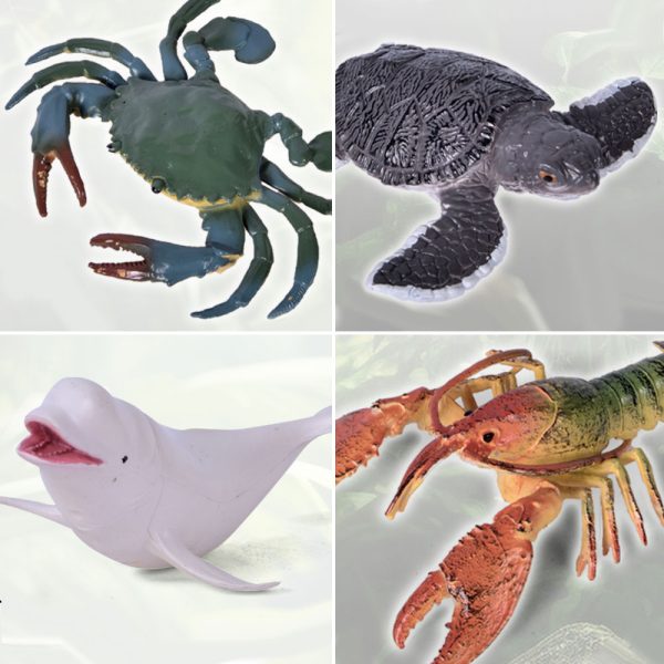 6.3 inches barrel plastic bucket pvc hollow sea animal model