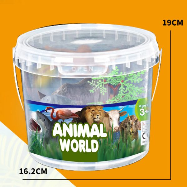 6.3 inches barrel plastic bucket pvc hollow sea animal model
