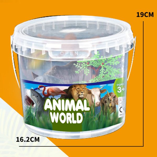 20pcs plastic jungle animal toy set with rock and tree