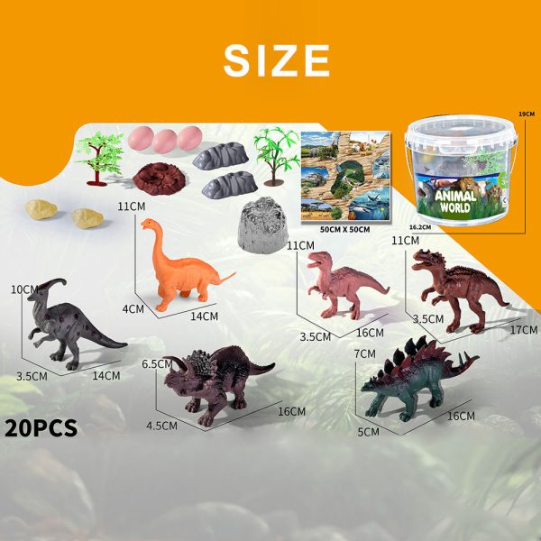 PVC hollow plastic model toy dinosaur gift set wit mat and tree egg