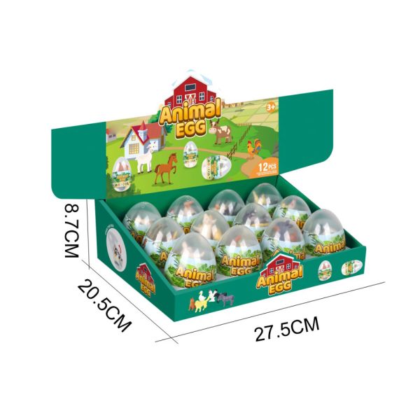 6pcs in egg plastic mini farm animal model surprise eggs with toys inside