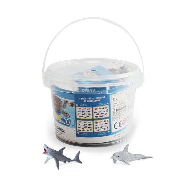High simulation PVC mini toy plastic ocean animal figurines in barrel