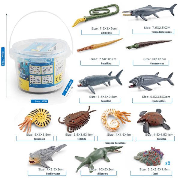 High simulation PVC mini toy plastic ocean animal figurines in barrel