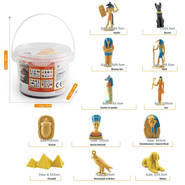 PVC bucket pack STEM gift mini Egypt famous building space organ plastic model toy