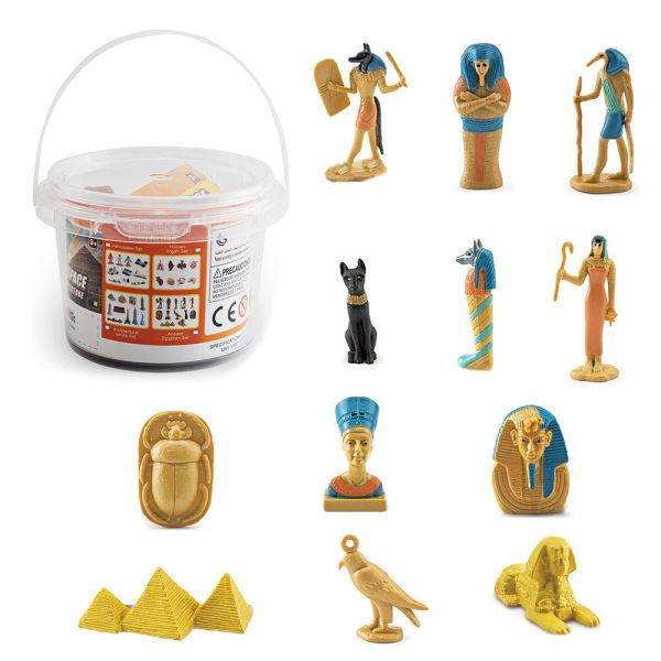 PVC bucket pack STEM gift mini Egypt famous building space organ plastic model toy