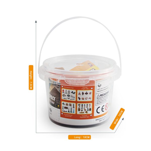PVC bucket pack STEM gift mini Egypt famous building space organ plastic model toy