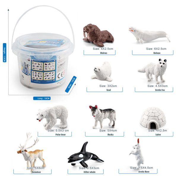 Wholesale plastic Penguin fox polar bear mini toy bulk arctic animal figures