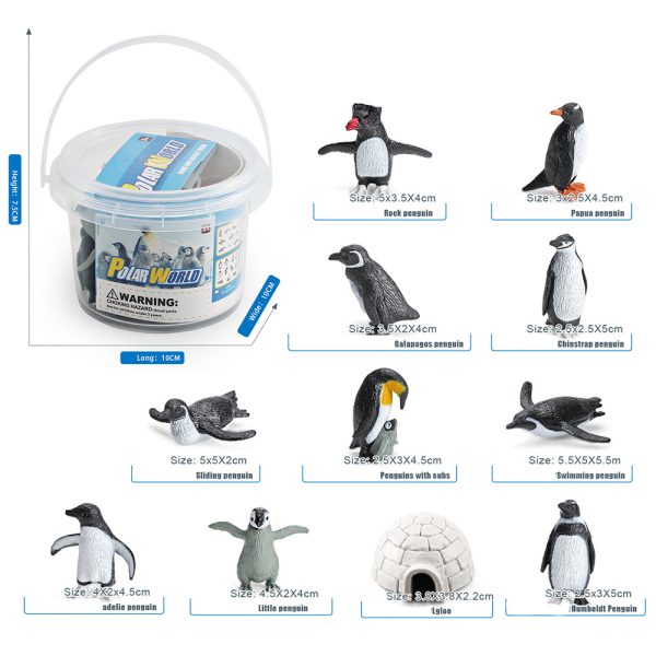 Wholesale plastic Penguin fox polar bear mini toy bulk arctic animal figures