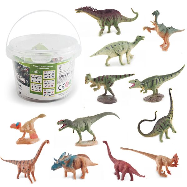 PVC bucket pack vivid solid pvc plastic dinosaur toys